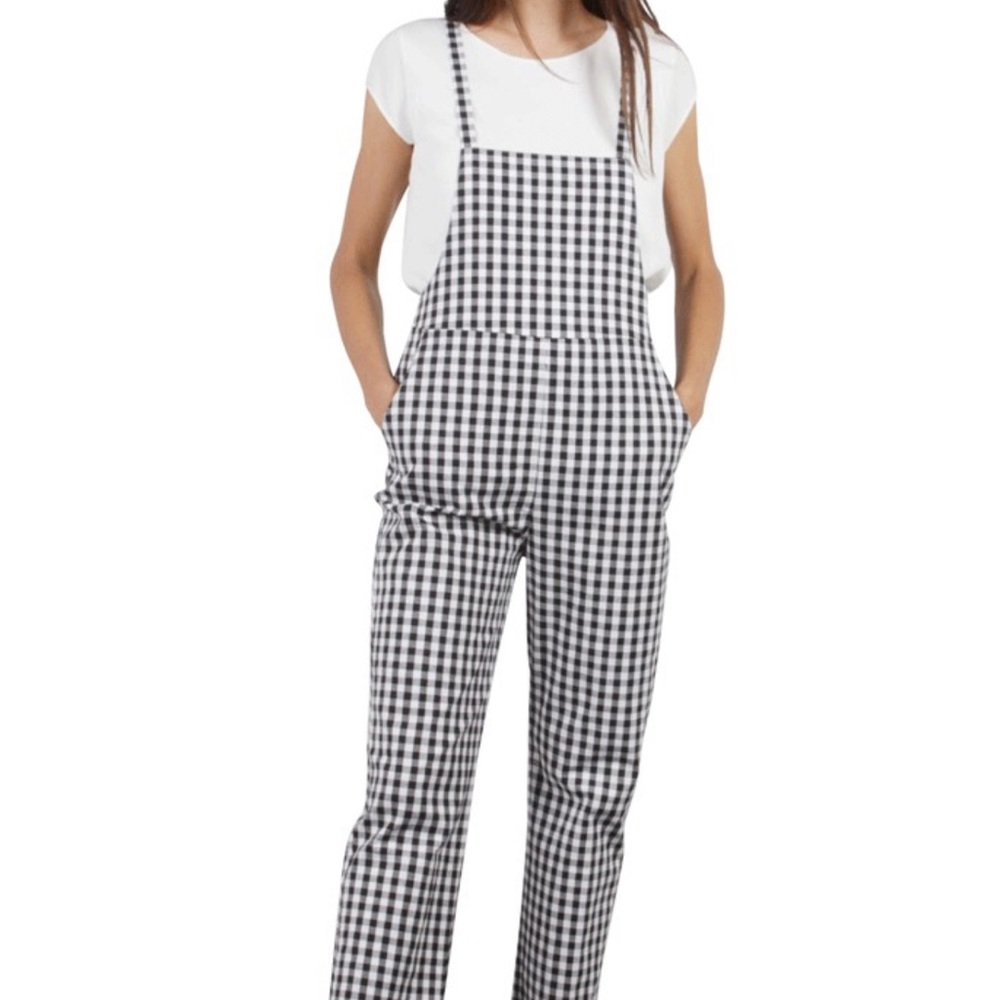 NWT WKND the label black and white check romper size L